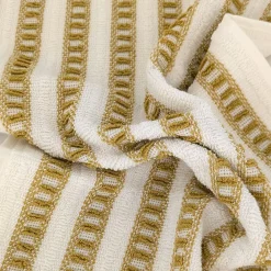 Linnea Drap de bain coton 100x150cm SANTORINI rayures jaune* Serviette De Bain