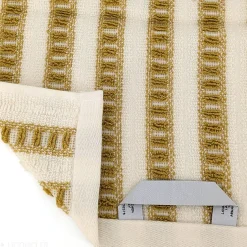 Linnea Drap de bain coton 100x150cm SANTORINI rayures jaune* Serviette De Bain