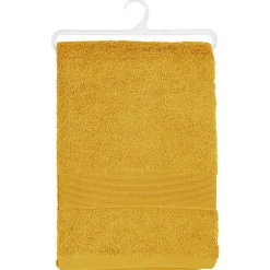 Atmosphera Créateur D'Intérieur Drap de bain Essentiel - coton 450 gr/m² - jaune moutarde 100x150 cm - Atmosphera* Serviette De Toilette