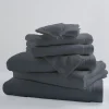 Tradilinge Drap De Bain Uni et Coloré (100x150 cm - Gris anthracite)
