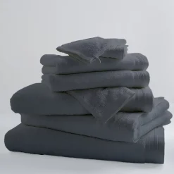 Tradilinge Drap De Bain Uni et Coloré (100x150 cm - Gris anthracite)