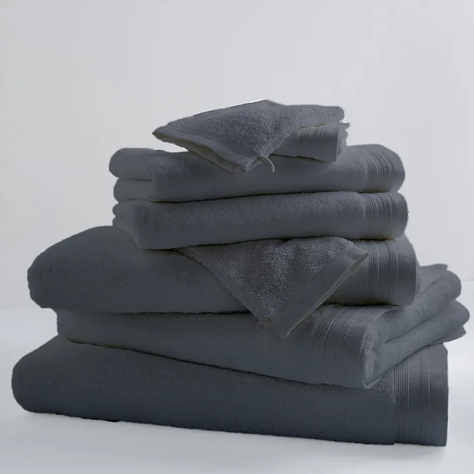 Tradilinge Drap De Bain Uni et Coloré (100x150 cm - Gris anthracite)