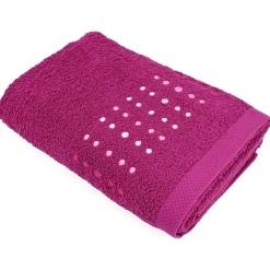 Linnea Drap de bain 100x150 cm coton 550g/m2 PURE POINTS Violet Prune
