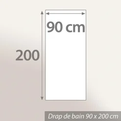 Linnea Drap de bain 90x200 cm FICUS Vert 500g/m2 pur coton biologique