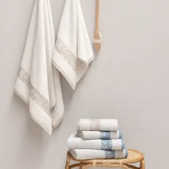 Linnea Drap de bain 100x150 cm FOLIUM en coton 520 g/m² bleu Cérulé* Serviette De Bain