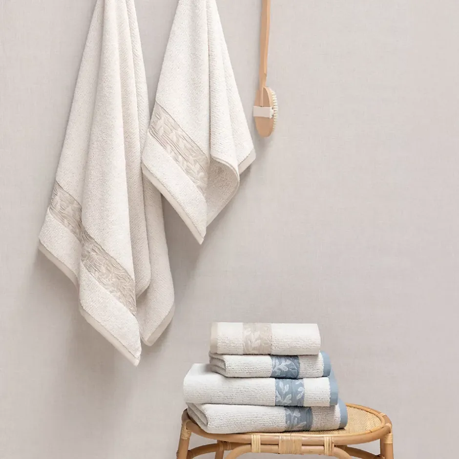 Linnea Drap de bain 100x150 cm FOLIUM en coton 520 g/m² bleu Cérulé* Serviette De Bain