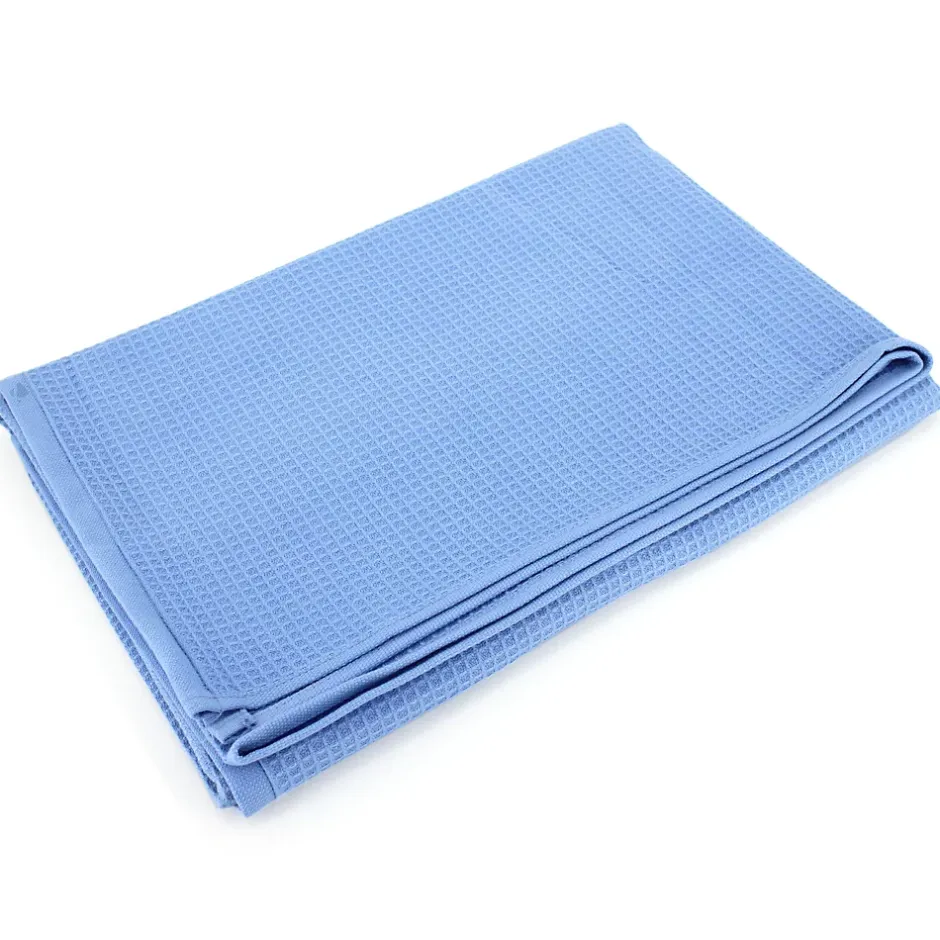 Linnea Drap de bain 90x160 cm nid d'abeille PURE WAFFLE 300 g/m² bleu mer