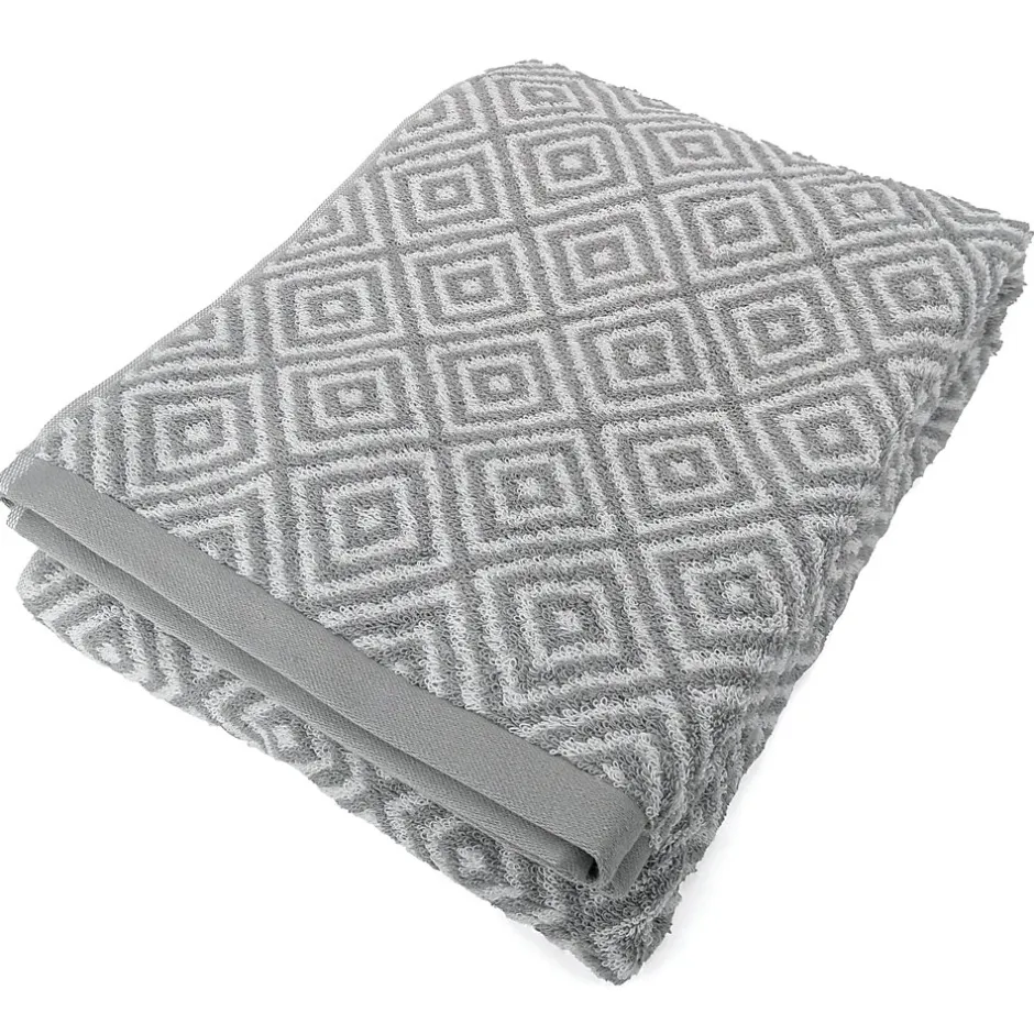 Linnea Drap de bain 100x150 cm SYMETRIE coton Gris Losanges* Serviette De Bain