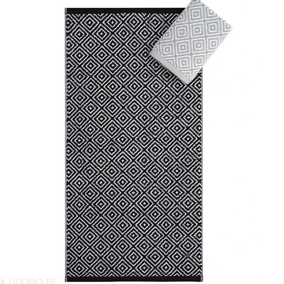 Linnea Drap de bain 100x150 cm SYMETRIE coton Gris Losanges* Serviette De Bain
