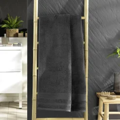 Douceur D'Intérieur Drap de douche 70 x 130 cm eponge unie tendresse Anthracite