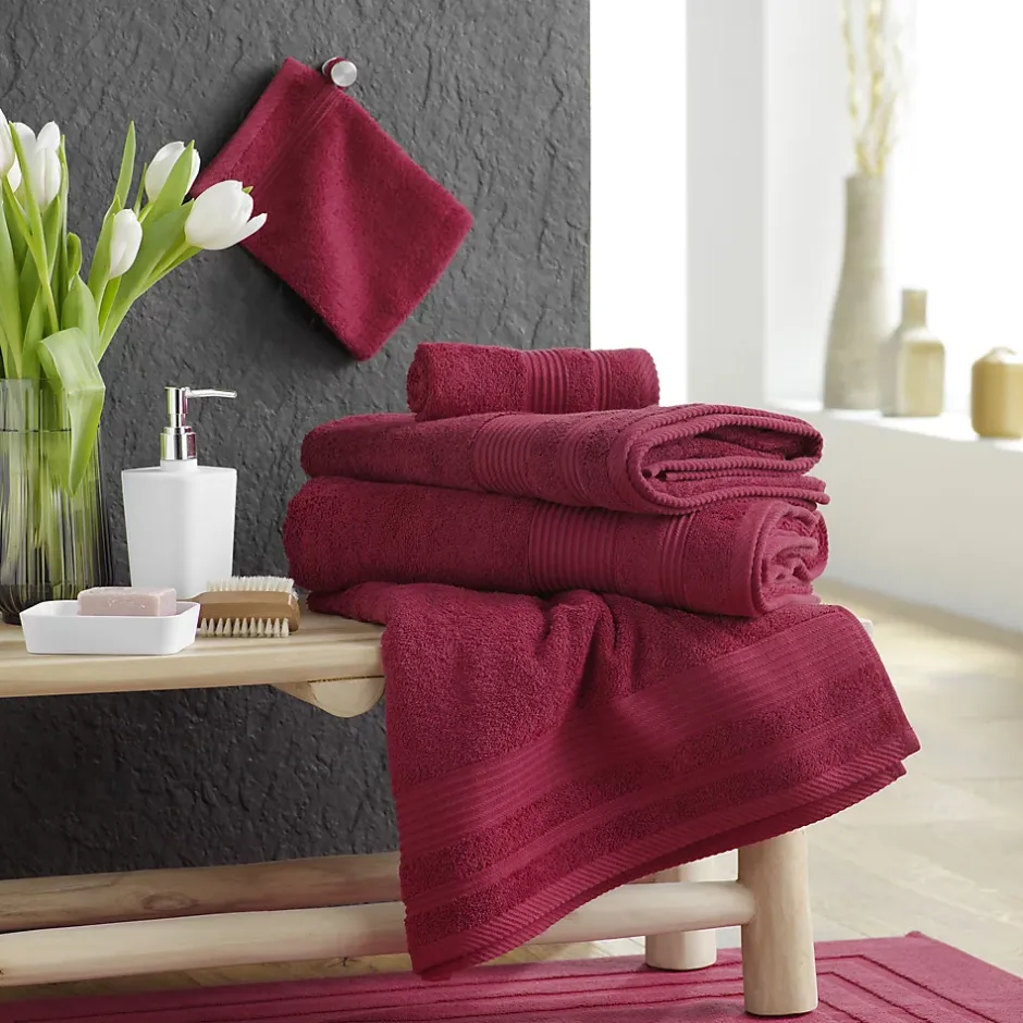 Douceur D'Intérieur Drap de douche 70 x 130 cm eponge unie tendresse Rubis