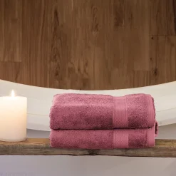 Linnea Drap de douche coton 550g/m2 70x130 cm NAÏA rose Bois de rose