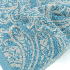 Linnea Drap de douche coton 70x140 cm motif mandala collection PLENTY bleu