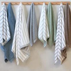 Linnea Drap de douche coton 70x140cm PURE LIGHT à rayures gris* Serviette De Bain