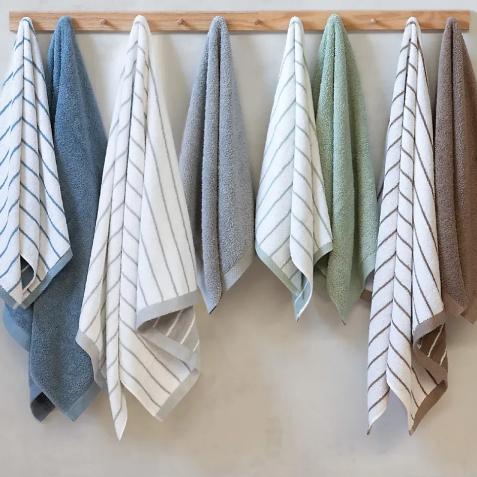 Linnea Drap de douche coton 70x140cm PURE LIGHT à rayures gris* Serviette De Bain