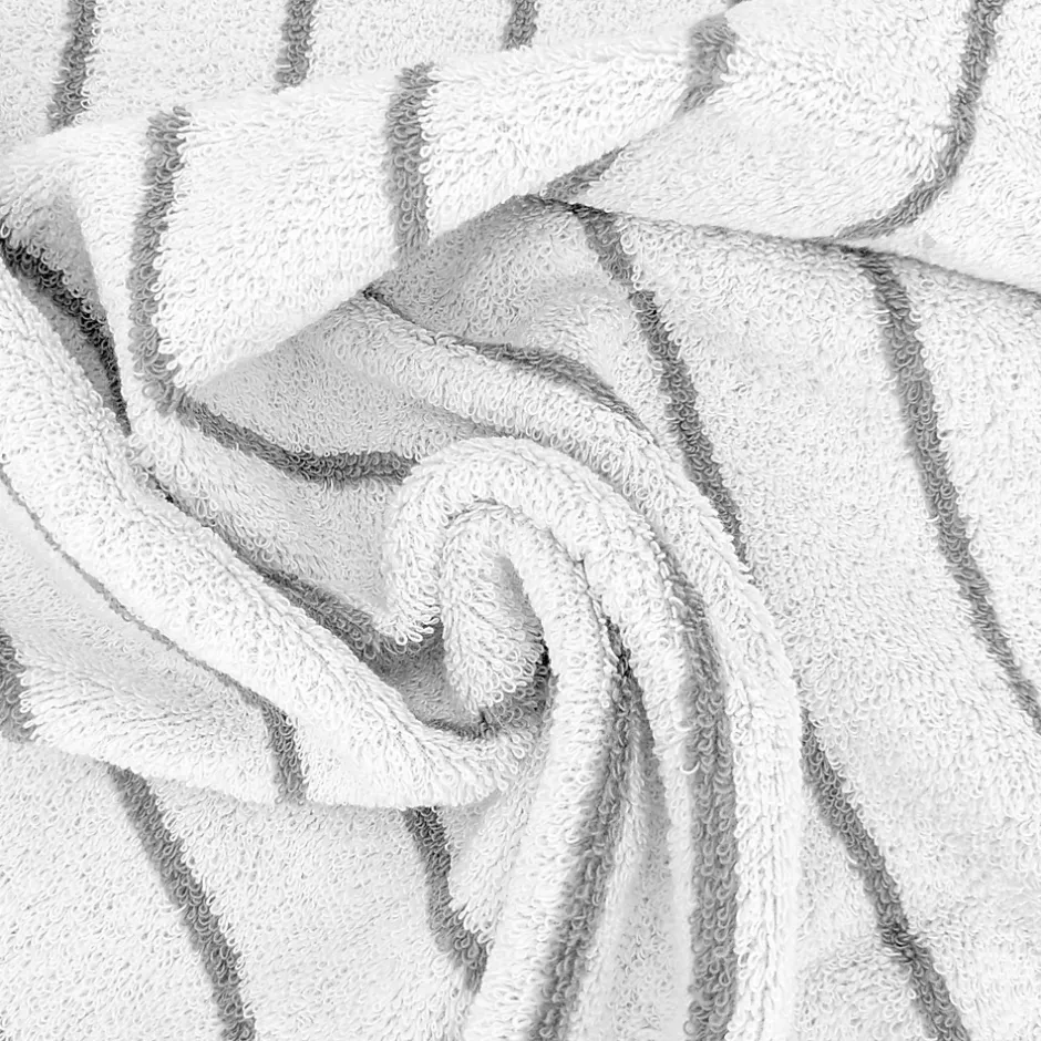 Linnea Drap de douche coton 70x140cm PURE LIGHT à rayures gris* Serviette De Bain