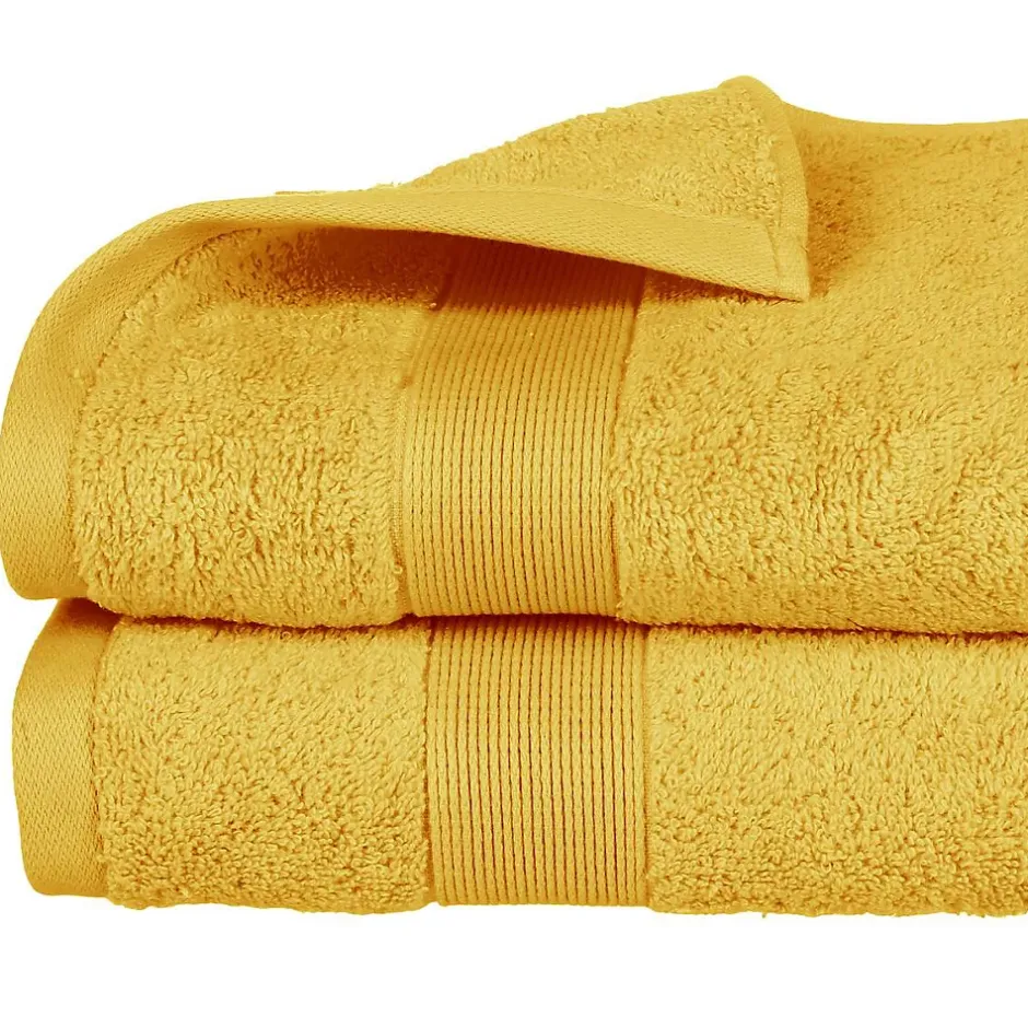 Atmosphera Créateur D'Intérieur Drap de douche Essentiel - coton 450 gr/m² - jaune moutarde 70x130 cm - Atmosphera
