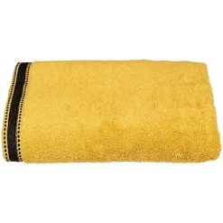 Atmosphera Créateur D'Intérieur Drap de douche Joia - coton 550 gr/m² - jaune moutarde 70x130 cm - Atmosphera* Serviette De Toilette