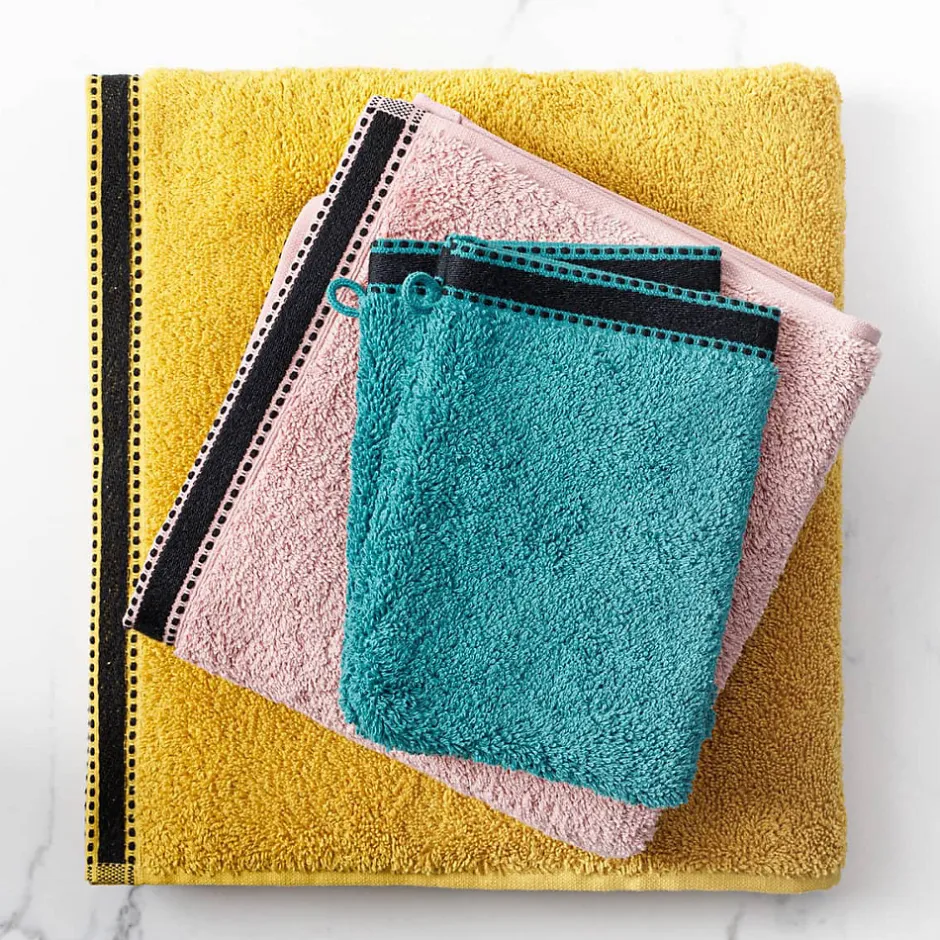 Atmosphera Créateur D'Intérieur Drap de douche Joia - coton 550 gr/m² - jaune moutarde 70x130 cm - Atmosphera* Serviette De Toilette