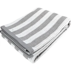 Linnea Drap de douche 70x140 cm coton collection EFFICIENCE STRIPES gris lunar