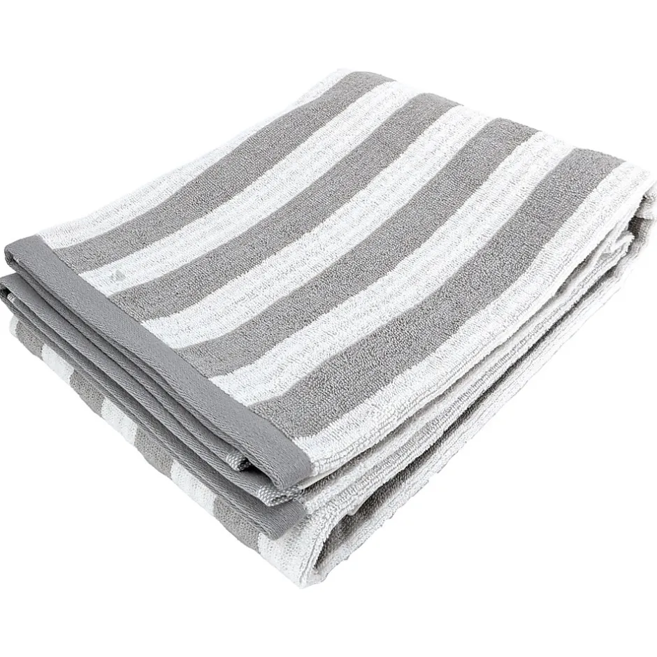 Linnea Drap de douche 70x140 cm coton collection EFFICIENCE STRIPES gris lunar