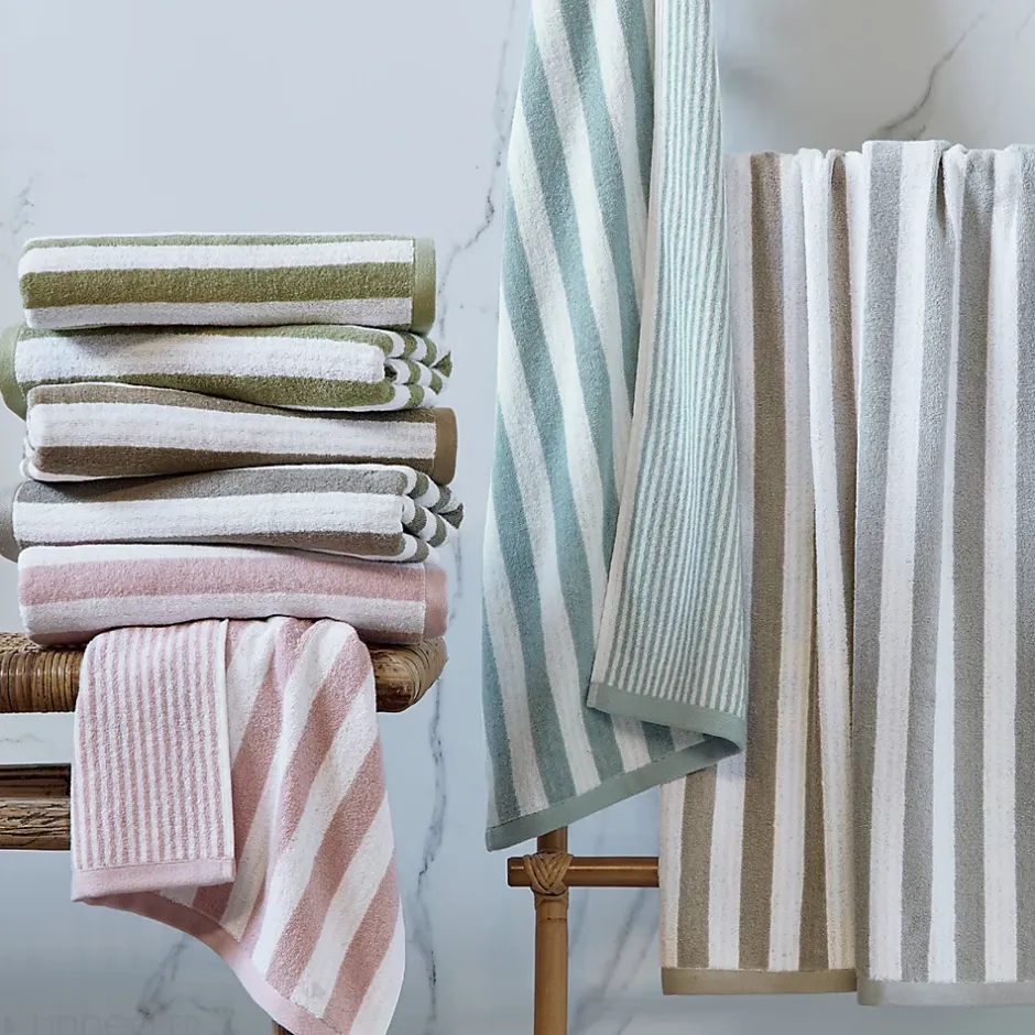 Linnea Drap de douche 70x140 cm coton collection EFFICIENCE STRIPES gris lunar