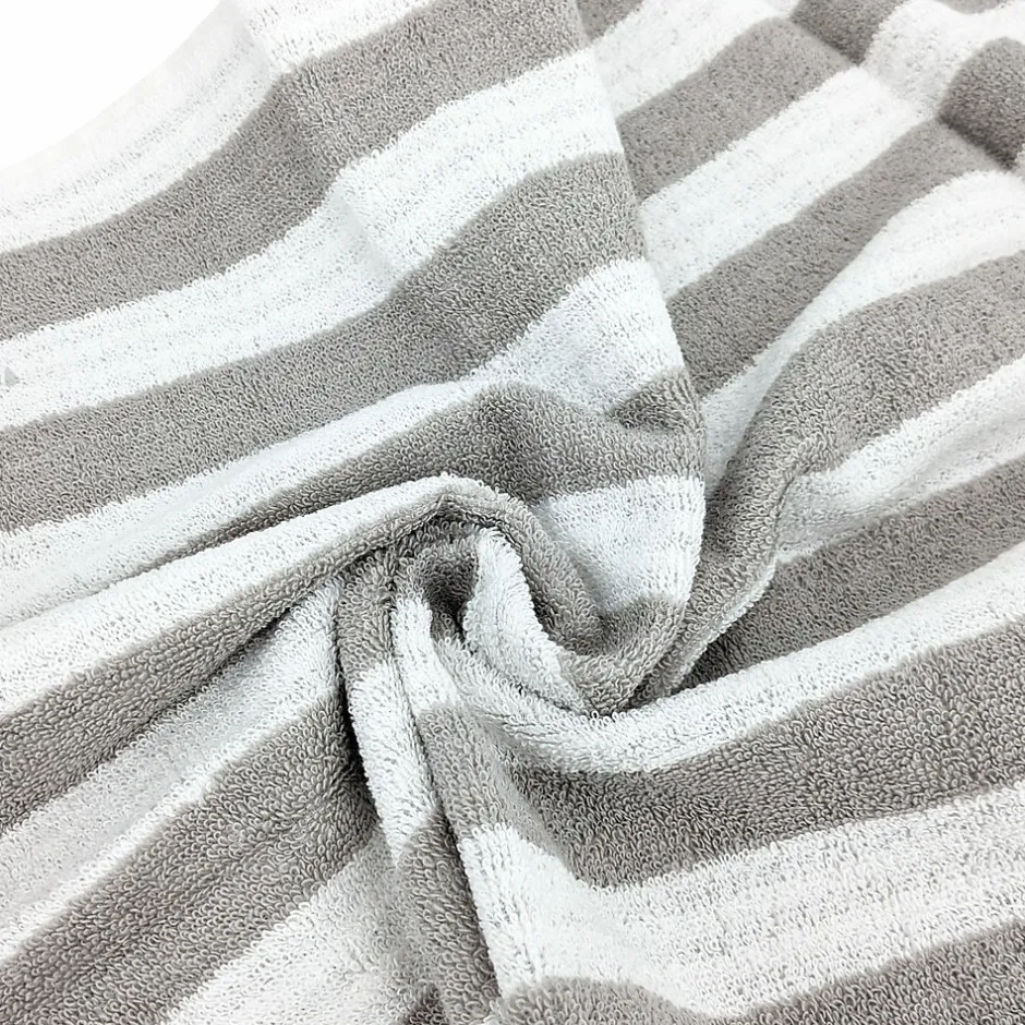 Linnea Drap de douche 70x140 cm coton collection EFFICIENCE STRIPES gris lunar