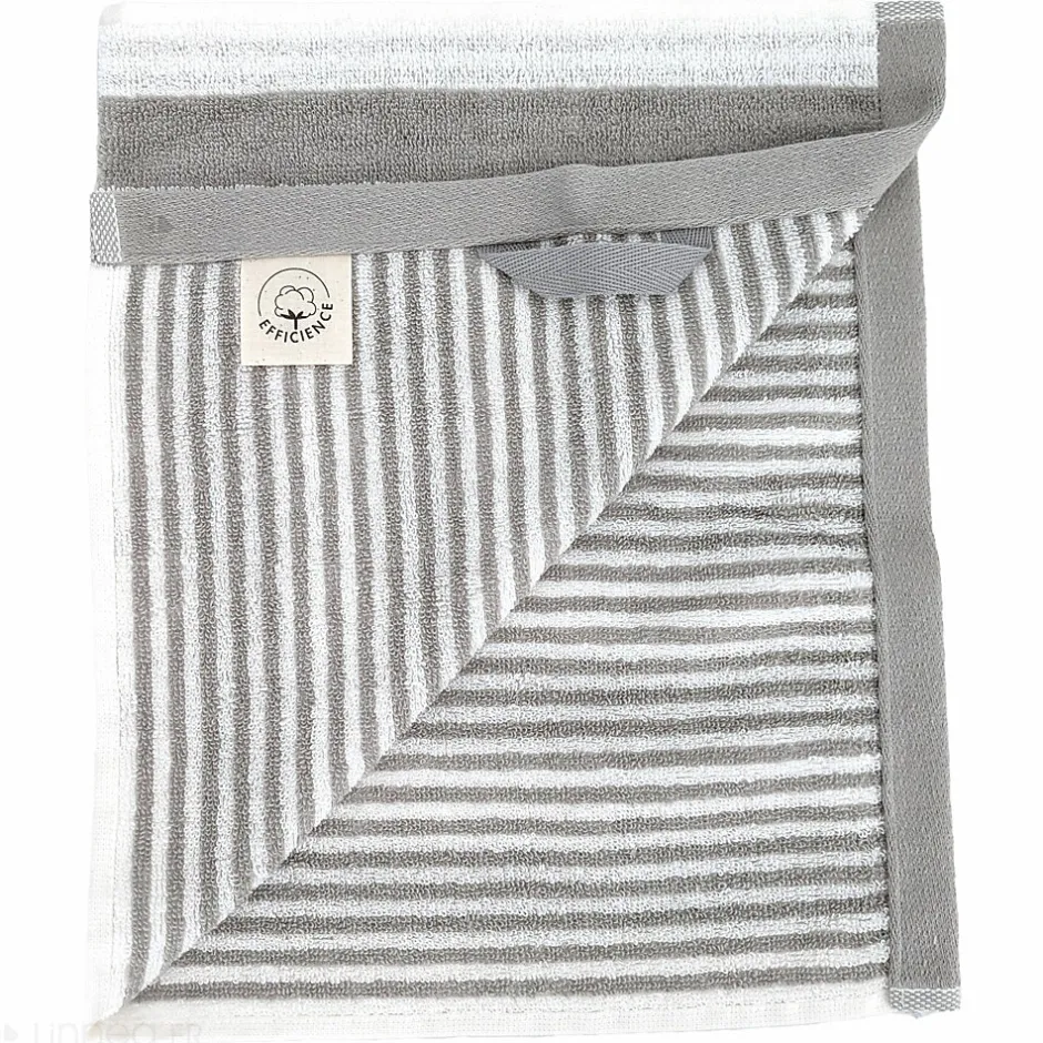 Linnea Drap de douche 70x140 cm coton collection EFFICIENCE STRIPES gris lunar