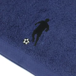 Linnea Drap de douche 70x140 cm coton 550g/m2 PURE FOOTBALL Bleu Marine