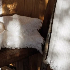 Linnea Drap de douche 70x130 cm et serviette 50x90 cm KEA mousseline de coton blanc neige* Serviette De Bain
