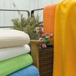 Linnea Drap de douche 70x140 cm nid d'abeille PURE WAFFLE 300 g/m² marron