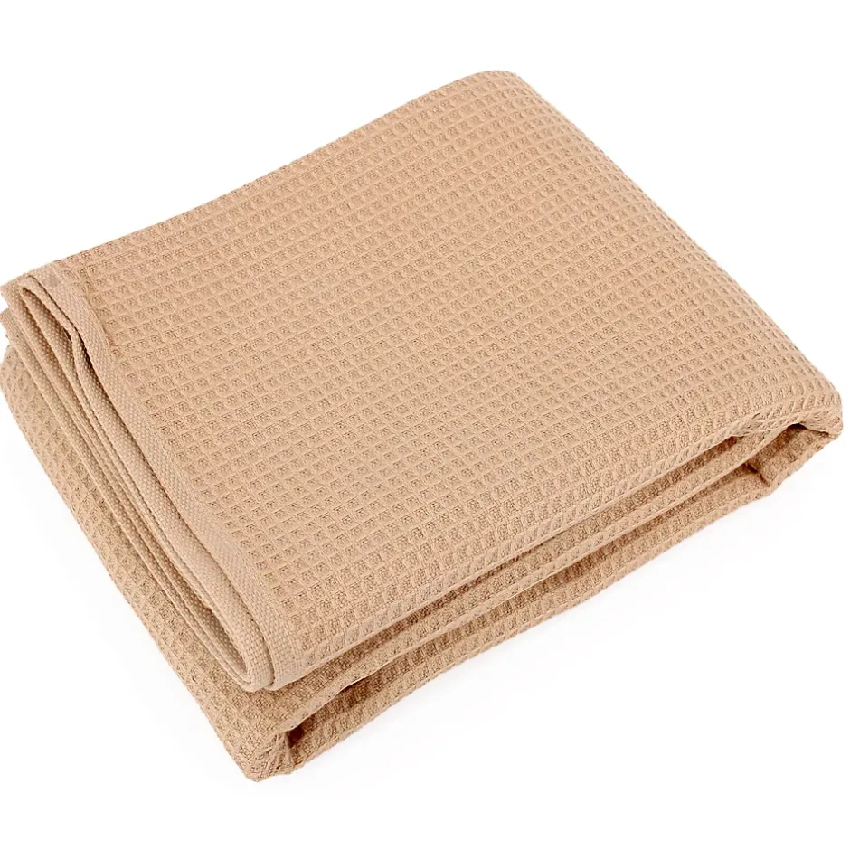 Linnea Drap de douche 70x140 cm nid d'abeille PURE WAFFLE 300 g/m² beige