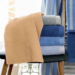 Linnea Drap de douche 70x140 cm nid d'abeille PURE WAFFLE 300 g/m² beige