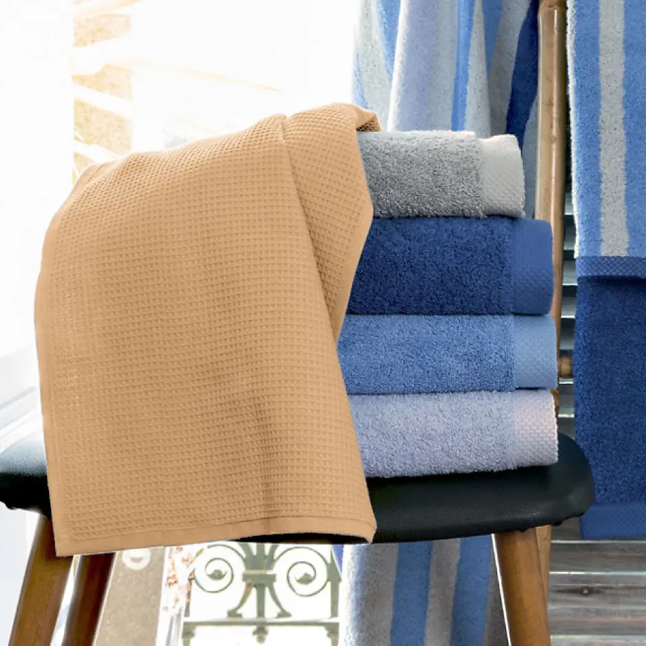 Linnea Drap de douche 70x140 cm nid d'abeille PURE WAFFLE 300 g/m² beige