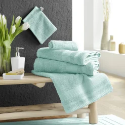 Douceur D'Intérieur Drap de Douche 70x130 cm Éponge Unie Tendresse Céladon 600g/m²