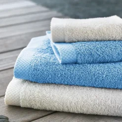 Linnea Drap de douche 70x140 cm PURE Bleu Ciel 550g/m2* Serviette De Bain