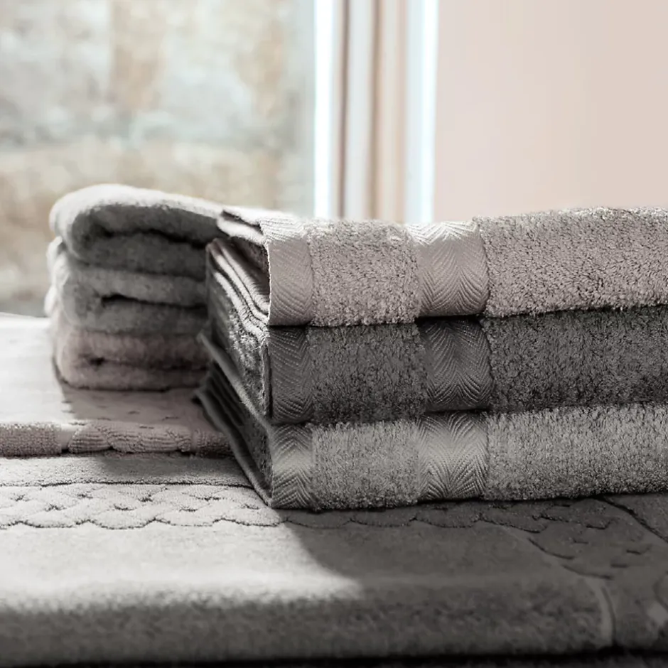 Linnea Drap de douche 70x140 cm ROYAL CRESENT Gris Souris 650g/m2* Serviette De Bain