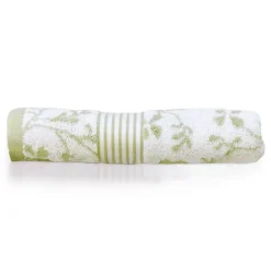 Linnea Drap de douche 70x140 cm VINTAGE FLORAL Vert 550g/m2* Serviette De Bain
