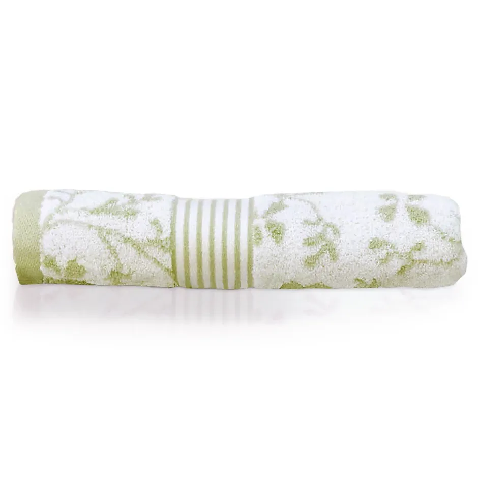 Linnea Drap de douche 70x140 cm VINTAGE FLORAL Vert 550g/m2* Serviette De Bain