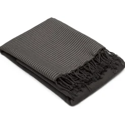 Linnea Drap de plage NID D'ABEILLE 100x200 cm coton 230 g/m² noir Café* Serviette De Bain