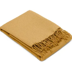 Linnea Drap de plage NID D'ABEILLE 100x200 cm coton 230 g/m² jaune Curry