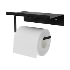 GoodHome Dérouleur de papier toilette Kina Noir