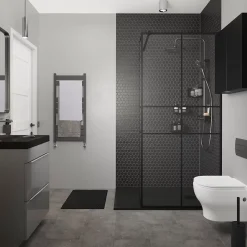 GoodHome Dérouleur de papier toilette Kina Noir