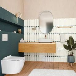 Ceramica Duofix Pack WC bâti-support 112 cm + WC suspendu sans bride Ceramia avec abattant SoftClose + plaque blanche (GEBCEPXWT01-FR)