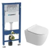 Geberit Duofix Pack WC bâti-support 112 cm + WC suspendu sans bride Ceramia avec abattant SoftClose + plaque chrome (GEBCEPXWT03-FR)