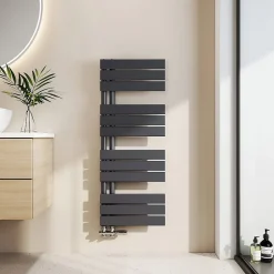 EMKE Sèche-Serviettes à Eau Chaude Design Plat, Connexion Latérale Anthracite 1041x400mm 478W