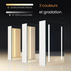 EMKE Armoire de Toilette 1 Porte - Charnières Gauche, LED Ajustable 3000K-6500K, Anti-Buée, Soft Close, Prises USB* Armoire De Toilette