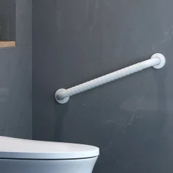 EMKE Barre d'Appui Murale de Sécurité 50cm, Nylon, Aluminium avec Anneau Lumineux, Antidérapante, Blanche* Barre D'Appui