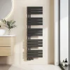 EMKE Chauffe-Serviettes à Eau Chaude Design Plat, Radiateur Salle de Bain Noir 1320x400mm 570W
