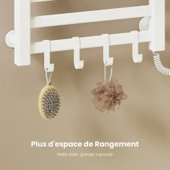 EMKE Chauffe-serviettes Électrique 50x50cm, Thermostat Intelligent WiFi, Radiateur de Salle de Bain Électrique, Blanc